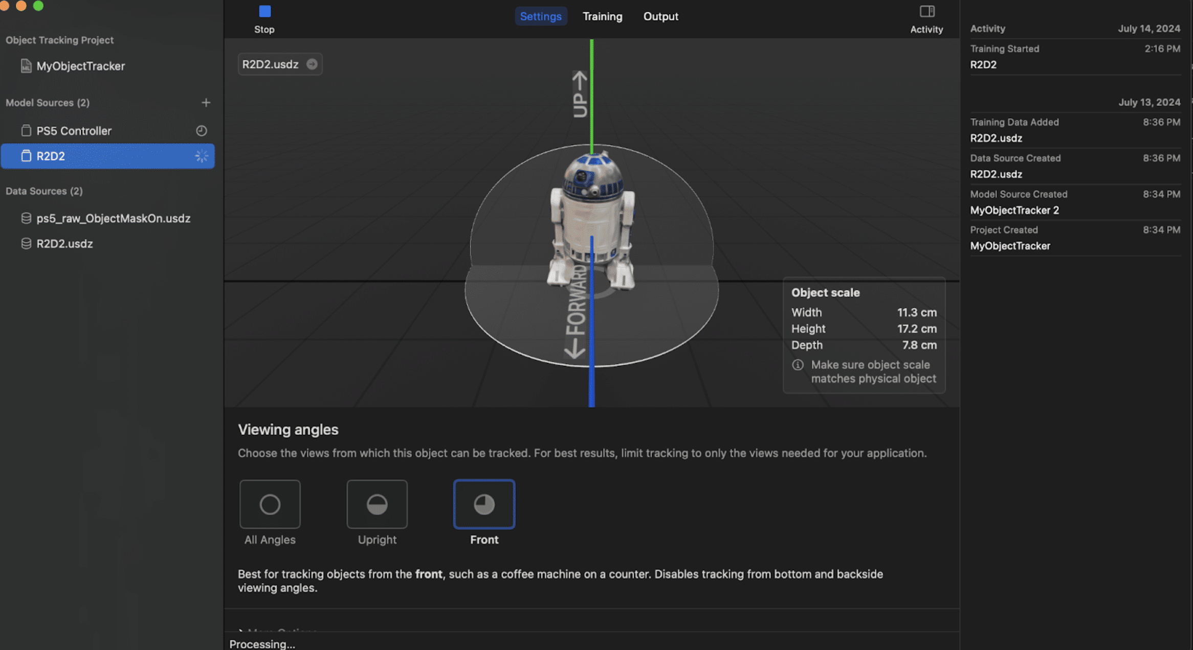 Vision Pro object tracking